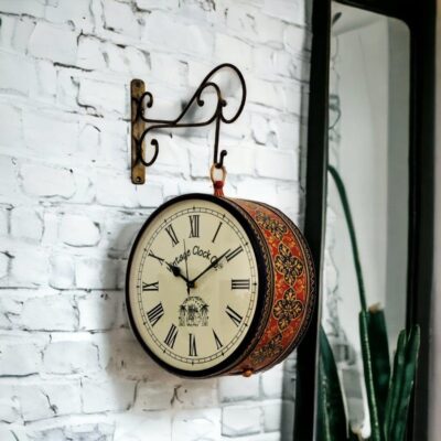 Abstract Iron Station Analog Clock (10 X 10 Inch, Dial: 10 Inch, Multicolour)