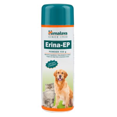 Himalaya Erina-EP Powder for Dogs & Cats – Neem & Eucalyptus Anti-Tick & Flea Formula | Soothes Skin Irritation & Promotes Coat Health (150 g)