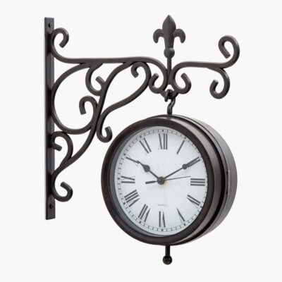 Casablanca Double-Sided Station Clock - Black,35.6 x 9 x 39 cm,Plastic