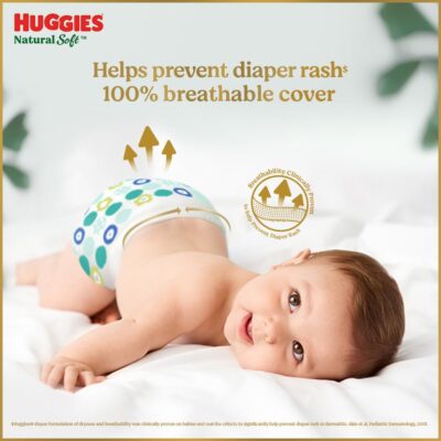 Natural Soft Premium Baby Diaper Pants, Our No.1 Soft Pants, Medium (M) Size (7-12 Kgs), Monthly Pack of 120 diapers | Cloud Softness All over with India's 1st Cloud Touch Belt