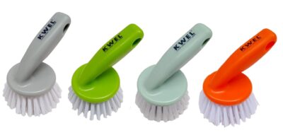 KWEL Wash Basin Cleaning Plastic Brush with Medium Scrubber – Multipurpose Dirt Cleaning – Pack of 2, Multicolor