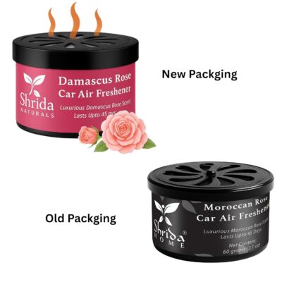Damascus Rose Car Air Freshener, Car Perfume Gel, 60g | Leakproof Air Freshener | Floral Scent Car Perfume | Long-Lasting 45 Days | Premium Car Accessories
