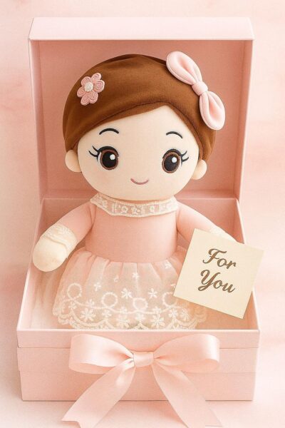 SCOOBA Soft Pink Baby Doll – 40 cm Plush, Washable