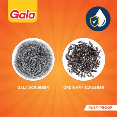 Gala Steel Scrubber Combo Set – Pack of 6 Stainless Steel Wool Pads for Pots, Pans, Dishes & Utensils