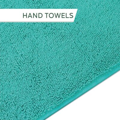 Bamboo Hand Towel | Ultra Absorbent & Anti-Bacterial | 3X Softer Than Cotton Towels | 65 X 40 cm - 600 GSM | Pack of 3 - Blue, Grey, Teal