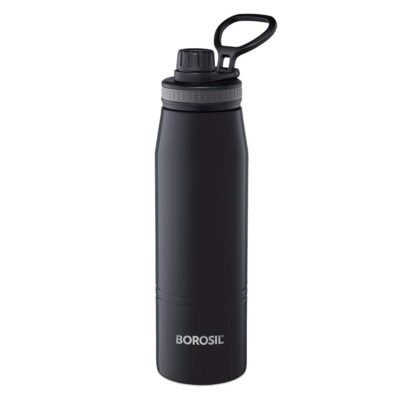 Borosil 900ml Go Sport Stainless Steel Water Bottle | BIS Approved Made in India | 14 Hours Hot &18 Hours Cold Double Wall Vacuum Insulated Flask | Bottle for Office, Gym, School