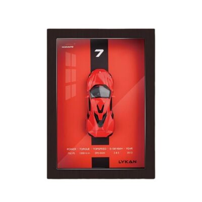 ANTALYA 3D Car Frame Wall Art with Die-Cast Car, Lights & Pull-Back Action (Lykan)