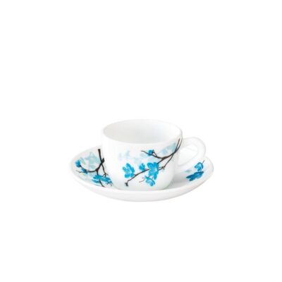 Larah by BOROSIL Mimosa Opalware Cup and Saucer Set of 12 Tea/Coffee Cups, 140 ml Each, Microwave & Dishwasher Safe, Bone-Ash Free, Crockery Set Ideal for Daily Use & Gifting, White