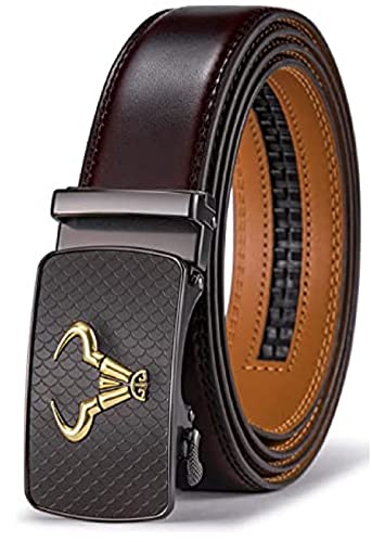 CONTACTS Men's Genuine Leather Auto-Lock Belt | Formal & Casual | Adjustable Fit | Gift Box