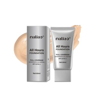 Maliao All Hours Foundation - Full Coverage, Waterproof, Oil Control, SPF 30 PA++ (03-NATURAL BEIGE)