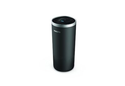 Philips GP3601 Car Air Purifier with HEPA filter captures particles as small as 0.004um (Equivelant to H14 Grade), UVC light eliminating >99.9% of bacteria and viruses, Ozone free certified product.