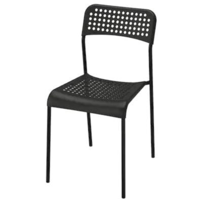 Ikea TSSP ADDE Alloy Steel Chair - Width: 39 cm/15 3/8", Depth: 47 cm/18 1/2" , Height: 77 cm /30 3/8" (Black)