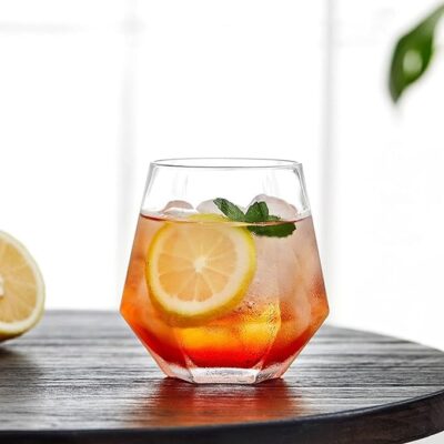Premium 350 ML Water & Juice Drinking Glasses Set of 6 Vintage Glassware Set for Juice, Cocktail, Mocktail,Whisky All Beverages Everyday Uses for Gift (6, MT-17)