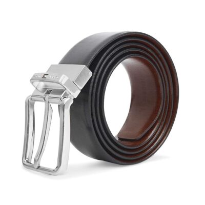 Tommy Hilfiger Men's Reversible Leather Belt | Formal Wear | Black & Brown | Size L | 6-Month Warranty