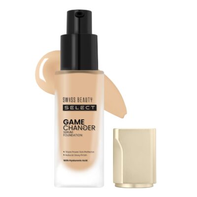 Swiss Beauty Select Game Changer Serum Lightweight Foundation | With Natural and Dewy finish | Shade- Sand Beige, 30gm |