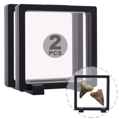 YITOU 3D Floating Display Frame Set of 2 – 5.5 Inch Jewelry & Coin Holder with Stand
