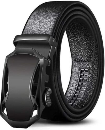 ZORO Men's Vegan Leather Auto-Lock Belt – Black, Formal & Casual (40mm Width)