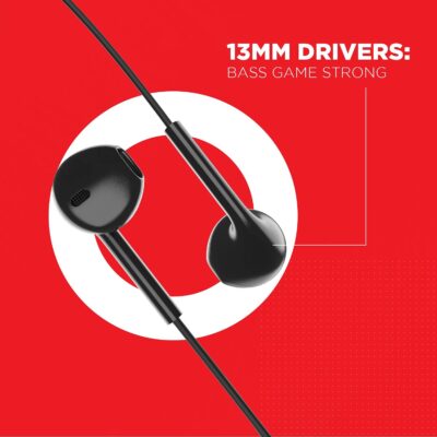Boat Bassheads 105 Wired in Ear Earphones with Mic (Black)