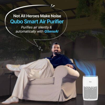 Qubo Smart Air Purifier Q200 for Home by Hero Group | 200 Sqft | 99.99% Allergen Removal | HEPA H13 | 9000 Hrs Filter Life | App & Voice Control | Energy Saving | Ultra-Quiet BLDC Motor (White)