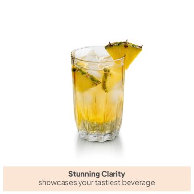 CELLO Glaze Tumbler Glasses Set of 6, 180 ml Transparent | Dishwasher Safe Toughened Crystal Clear Glass | Daily Use Tranparent Drinking Glass Set for Water, Cocktail, Juice, Milkshake, Coke, Soda