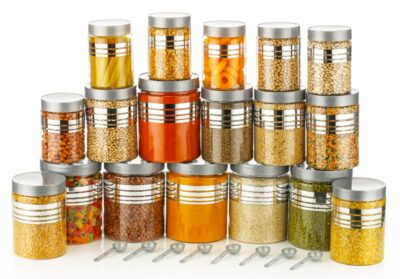PRAYATI 12-Piece Airtight Kitchen Storage Container Set | 4 × 1200 ml + 4 × 650 ml + 4 × 350 ml