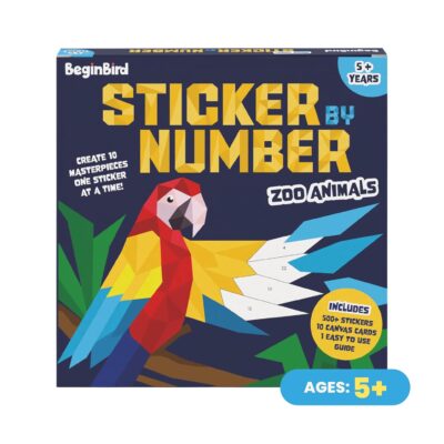 BeginBird Sticker By Number DIY Art Activity Zoo Animals,Craft Kits & Supplies, Mess-Free Fun For Kids,Unicorns and Princesses,10 Magical Artworks, 500+ Stickers ,Art & Craft Kit,Travel Toys,Gifts for Boys & Girls Ages 5, 6, 7,8,9,10,12
