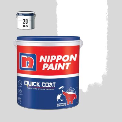 Nippon Paint Quick Coat Interior Emulsion – 20 KG White | Quick Drying, Low VOC, Smooth Finish Wall Paint
