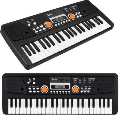 Amisha Gift Gallery Piano Keyboard for Kids | Pianos for Adult | Keyboard with Microphone Tones & Song Record Feature | Single Speaker Only & Battery Not Included (49 Keys Piano), Black