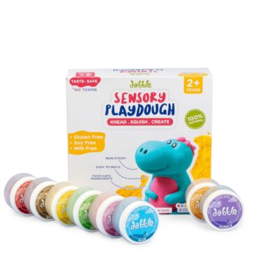 Dabble Sensory Playdough for Toddlers and Kids Age 2+ | 100% Natural, Taste-Safe & Gentle on Skin |Gluten-Free, Non-Toxic | Soft, Non-Sticky | Boosts Fine Motor Skills & Creativity | 8 Vibrant Colours