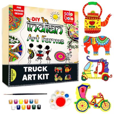 Solobolo Painting Kit for Kids 6-12 | Art & Craft for Girls 9-12 | Return Birthday Gift | Truck Art | Gift for Boys Girls 6-15 - Wood, Brown