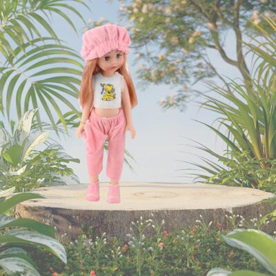 BKDT Marketing Alice Doll with Moveable Arms & Legs – Pink & White Dress | Diwali Gift Toy for Girls