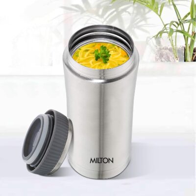 Milton Optima 420 Thermosteel Flask, 410 ml, Silver | ISI Certified | Hot & Cold | Rust Proof | Leak Proof | 18/8 Stainless Steel | Tea, Coffee, Juice Bottle