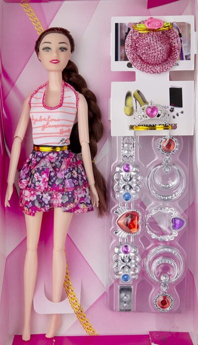 BKDT Marketing Beautiful Fashion Doll with Movable Limbs, Crown & Accessories – Diwali Gift for Girls