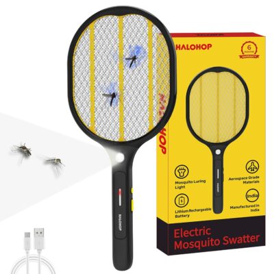 Rechargeable Mosquito Killer Racket with LED Light | Lithium-Ion Battery | Electric Fly Swatter Bug Zapper | Indoor & Outdoor Use | Made in India