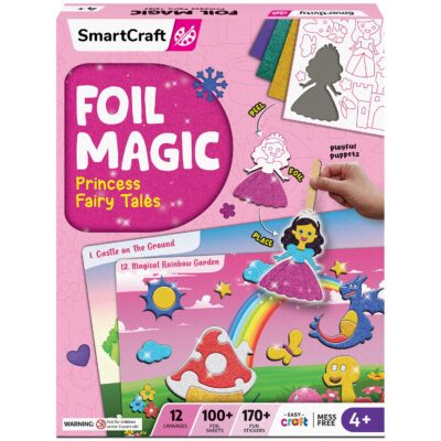 Smartivity Foil Magic - Princess Fairy Tales No Mess Art for Kids, Craft Kits & Supplies, DIY Creative Activity, Gifts for Girls & Boys Ages 4-5-6-7-8-9 Years Old, Paper, Multicolor