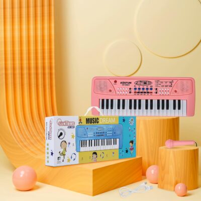 AMAFLIP 37 Key Kids Piano Keyboard with Mic 8 Rhythms 8 Tons 6 Demos Portable Electronic Keyboard Gift for Beginners Educational Learning Songs Recording Musical Toys Boys & Girls Ages 4 5 6 7 8