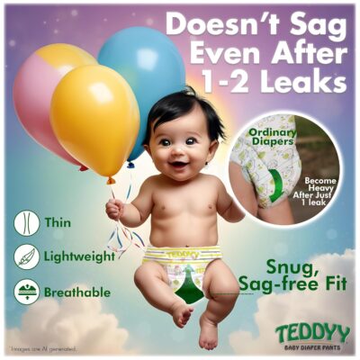 Baby Easy Large Diaper Pants 124 Count (Pack of 2), 9-14 kgs, 10 hrs Leak Protection, Anti - Bacterial