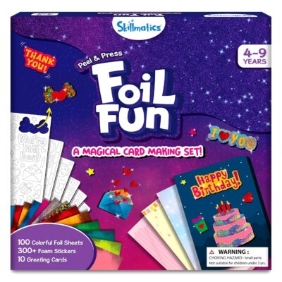 Skillmatics Foil Fun - Card Making Set, No Mess Art for Kids, Craft Kits & Supplies, DIY Creative Activity, Gifts for Girls & Boys Ages 4, 5, 6, 7, 8, 9