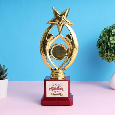 Oye Happy “Best Person in The World” Trophy – Fun Award for Brother | Bhai Dooj & Appreciation Gift
