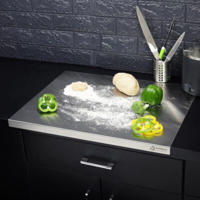 Darkpyro Large Countertop Stainless Steel Chopping Board – Heavy-Duty, Food-Grade Cutting Board for Fruits, Vegetables & Meat – Easy to Clean, Hygienic & Durable (Pack of 1)