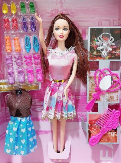 SUPER TOY Long Hair Fashion Doll with Dress & Accessories – Gift Toy for Girls
