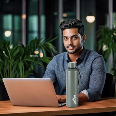 Milton Aura 1000 Thermosteel Bottle, 1 Litre, Light Green | 24 Hr Hot & Cold | Leak Proof | ISI Certified | SS304 Stainless Steel | Rust Proof | Ideal for Office, Gym, Travel & Home Use