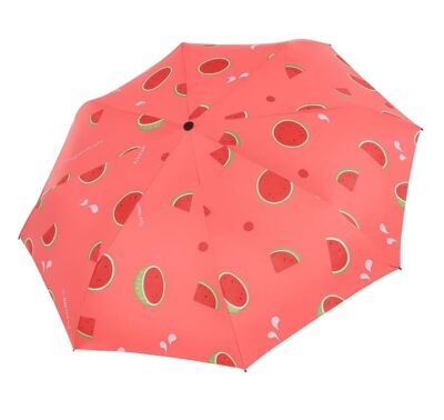 The Purple Tree 2-Fold Automatic Fruit Print Umbrella – Compact, UV Safe & Windproof