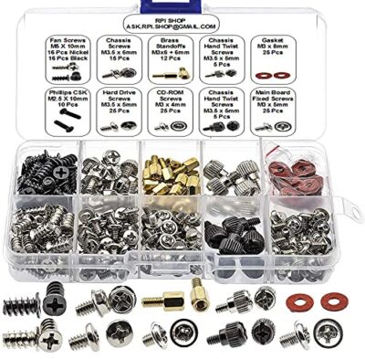Rpi Shop 179 Pcs Computer Screw Kit for PC Assembly & Repairs