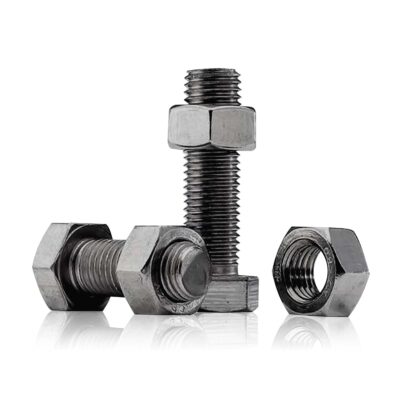 B.K. Jagan & Co Mild Steel Full Thread Round Head Bolts & Nuts (1/4" x 3") – Pack of 25