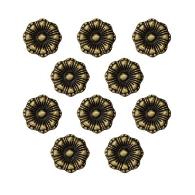 Adonai Hardware “Ramiah” 2-Inch Decorative Brass Door Studs – Antique Brass (10 Pack)