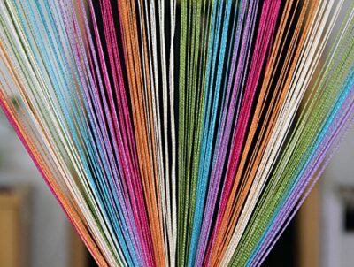 PINDIA Decorative String Thread Room Door Curtain-Multicolor: 7ft x 3.6ft (Multicolor, 7 Feet)