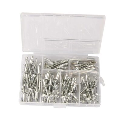 Enakshi® 120 Pcs Aluminum Blind Rivets Set – M3.2 & M4 Sizes with Storage Case