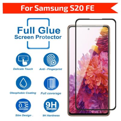 OpenTech® Military-Grade Tempered Glass Screen Protector Compatible for Samsung Galaxy S20 FE 5G with Edge to Edge Coverage - Case Friendly, Anti-scratch and Bubble free installation kit