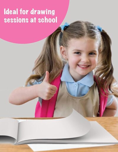 A4 Drawing Books | 34 White Blank Unruled Pages | Approx 29.5 x 21 cm Size | Soft Cover | Plain Sketch Pad for Kids, Students & Artists | Drawing Copy for Sketching, Colouring & Painting | Pack of 3